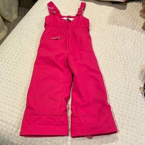 EUC Obermeyer Girls Ski Snow Bib size 4 pink I-grow